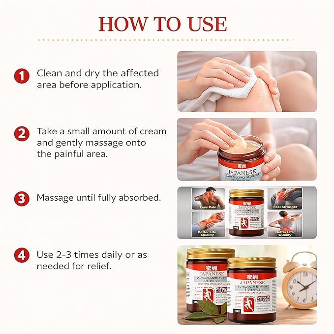 Japanese Formula Soothing Massage Gel for Joint & Muscle Pain Relief